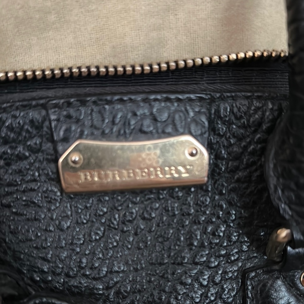 Burberry Black Textured Leather Satchel - Picture 4 of 16
